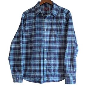 UNTUCKit Lawson Shirt Mens XL Blue Plaid Flannel Excellent Long Sleeve Button Up